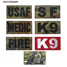 Patch infrarouge Multicam réfléchissant K9 K-9 MEDIC USAF force spéciale CP crochet tactique boucle Patch insigne de feu