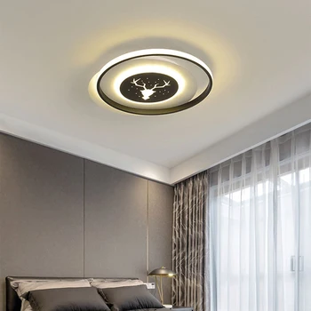 

Bedroom ceiling lights simple modern personality square black and white room LED Nordic study lamp