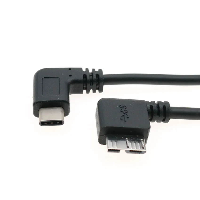 Юйси USB 3,1 тип-c к USB 3,0 Micro B кабель для передачи данных 90 градусов разъем для жесткого диска смартфон сотовый телефон ПК OTG