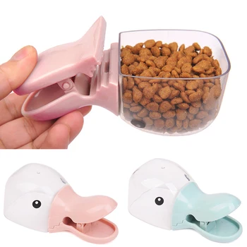 

1Pc Multi-Purpose Pet Food Scoop Cute Cartoon Plastic Duckbilled Cats Dogs Food Spoon Pet Feeder Feeding Supplies Blue Pink