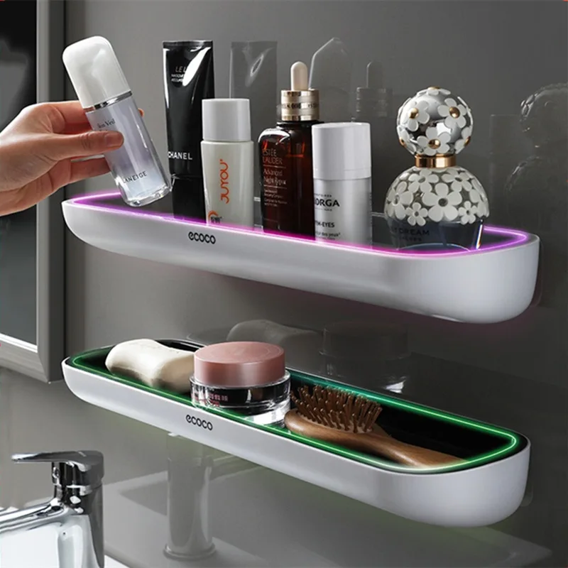 ECOCO Bathroom Shelf Storage Rack Holder Wall Mounted Shampoo Spices Shower Organizer Bathroom Accessories with Towel Bar storage rack bathroom shelf bathroom shelf rack bathroom storage rack wall shelf organizer wall shelf