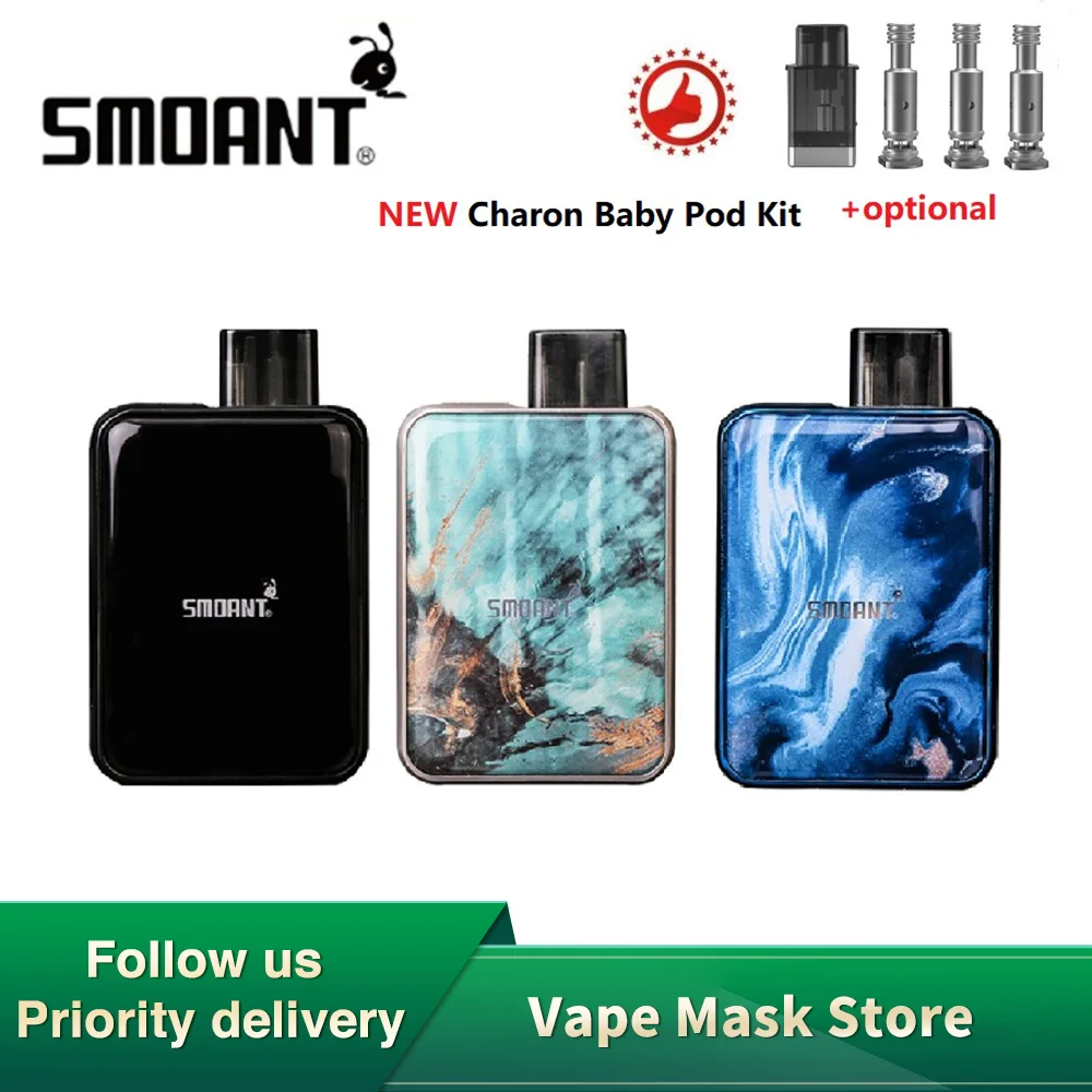 Smoant Charon Baby Pod Комплект 750 мАч батарея 2 мл Pod картридж 0.6ohm 1.2ohm катушка электронная сигарета vape комплект VS Battlestar Baby/Vinci