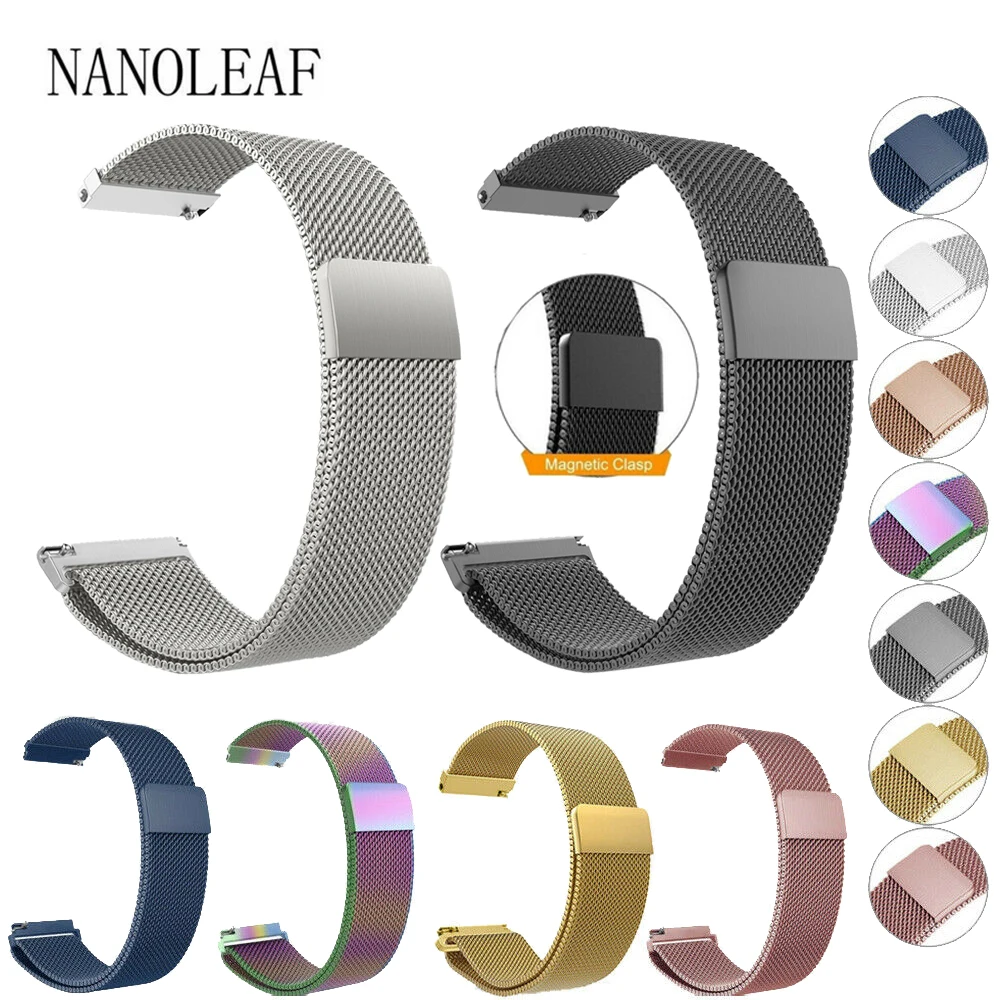 

20MM 22MM Stainless Steel Magnetic Strap for Samsung Galaxy Watch 46mm Gear S3 Classic Frontier Huawei GT2 Replacement Wristband