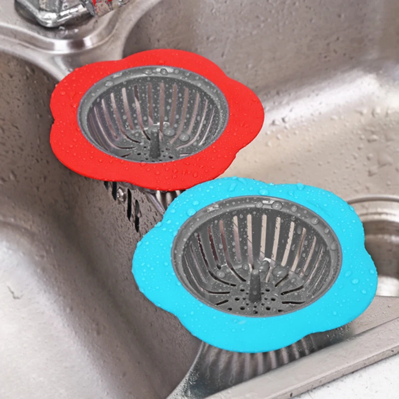 Hair Catcher Stopper Stainless Steel Bathtub Shower Drain Hole Filter Trap Metal Wire Sink Strainer Kitchen Bathroom Accessories