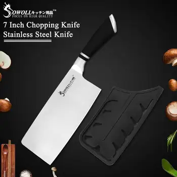 

Sowoll 7" inch Stainless Steel KItchen Knife Meat Fish Chef Cooking Tool Chinese Cleaver Kitchen Knives for Chopping and Slcing
