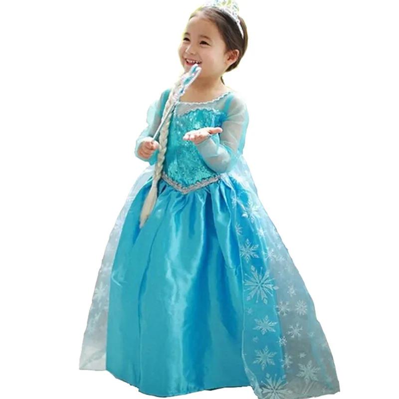 Платье для девочек; маскарадный костюм Эльзы на Хэллоуин; платье принцессы Софии для детей; платья для дня рождения; детская одежда Золушки; 6-8 лет - Цвет: Dress 16