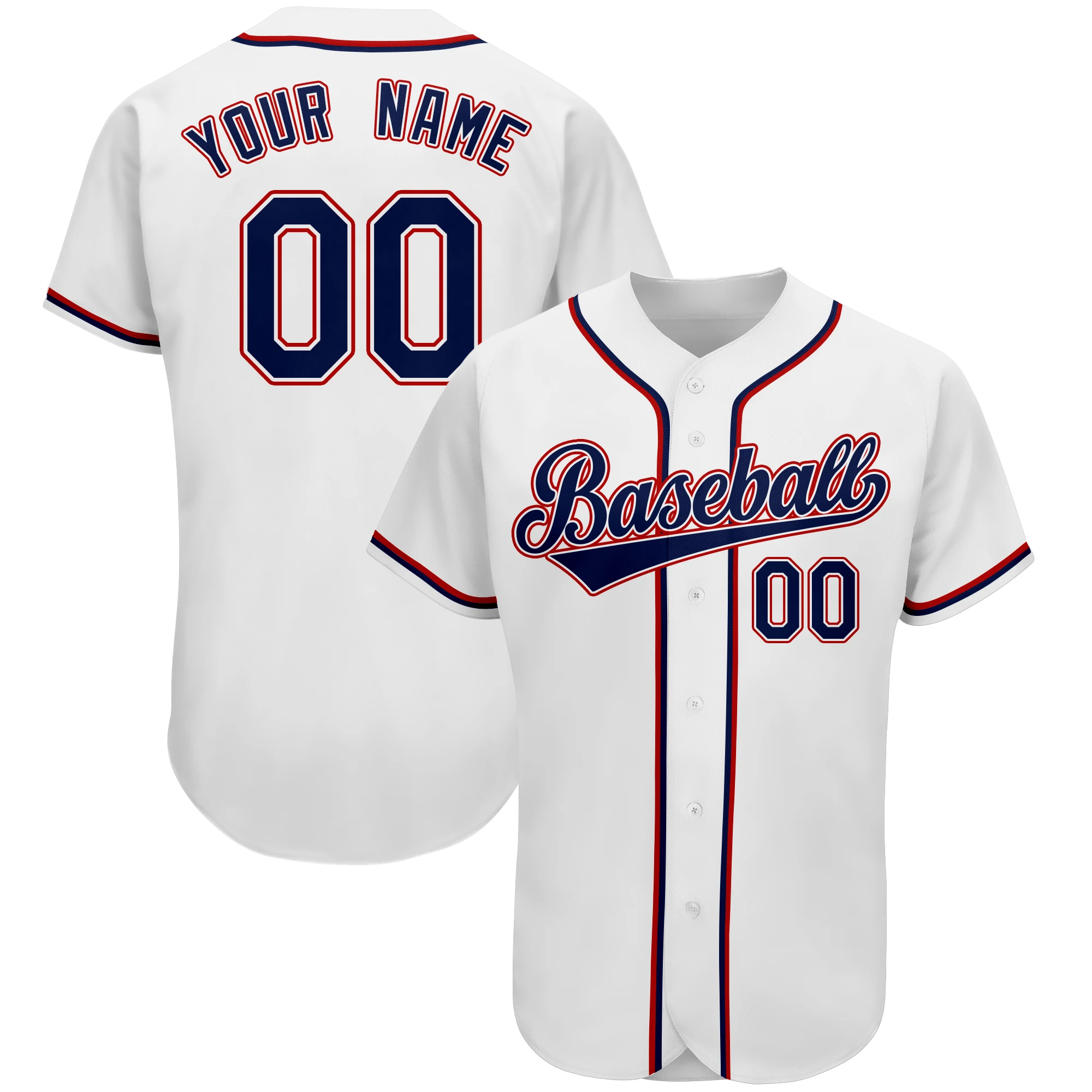 Baseball Jersey,Softball Shirts High-quality Breathbable Print Team Name/Number Outdoors Big size for Men/Lady/Kids