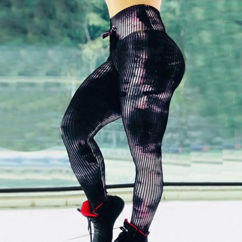 

SALSPOR Women Printed Leggings High Waist Abstract Line Printing Elastic Force Push Up Jeggings Female Workout Sexy Legging