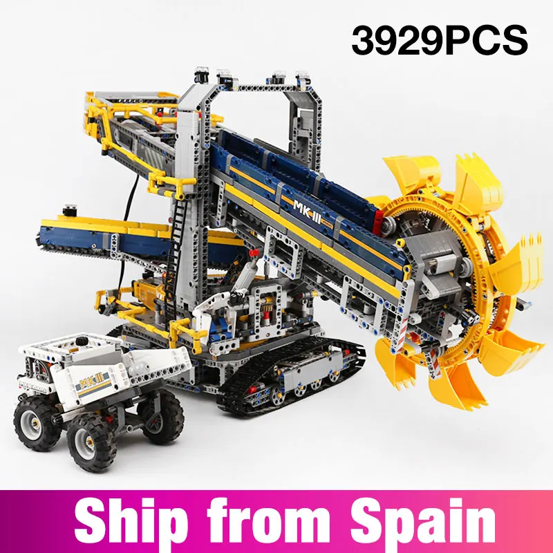 

20015 3929pcs Technic series bucket wheel excavator electric car Model city building blocks 42055 Brick Toy Gift Compatible lego