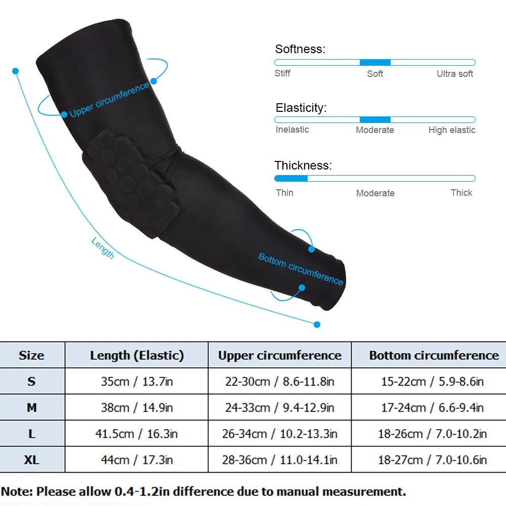 Lixada 2PCS Arm Sleeve Pad Basketball Elbow Support Guard Protector Sports Compression Cellular Protective Sleeve Pad