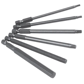 

6Pcs 100Mm Length 1/4 Inch Hex Screwdriver Bit Set Shank netic Hexagon Head H2.5 H3 H4 H5 H6 H8 Drill 1 Screwdriver