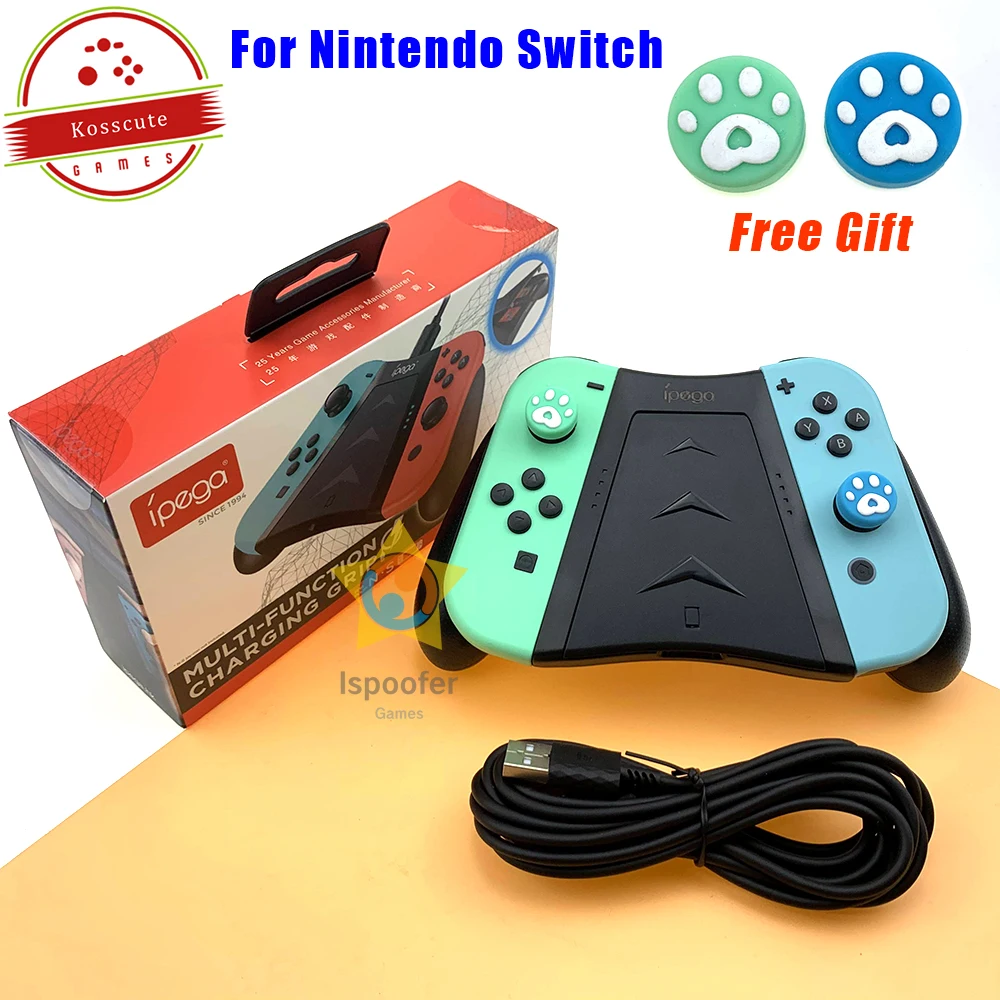 Эргономичный удобный чехол держатель для Nintendo Switch с ручкой и зарядным