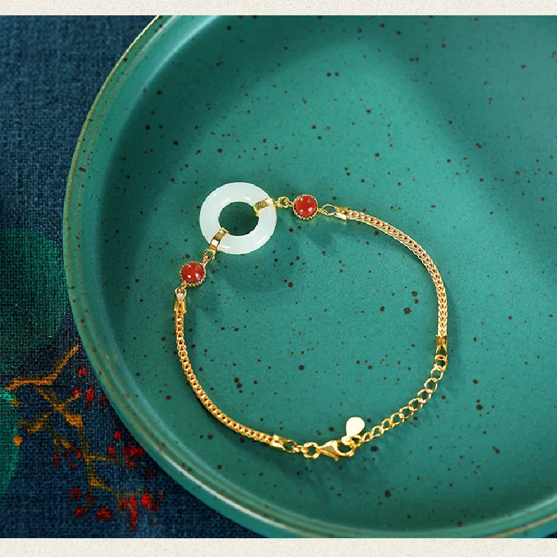 Новинка 2021, женский браслет с пряжкой из натурального гетянийского нефрита S925, простой микро-инкрустированный натуральный южный красный агат, темпераментный подарок