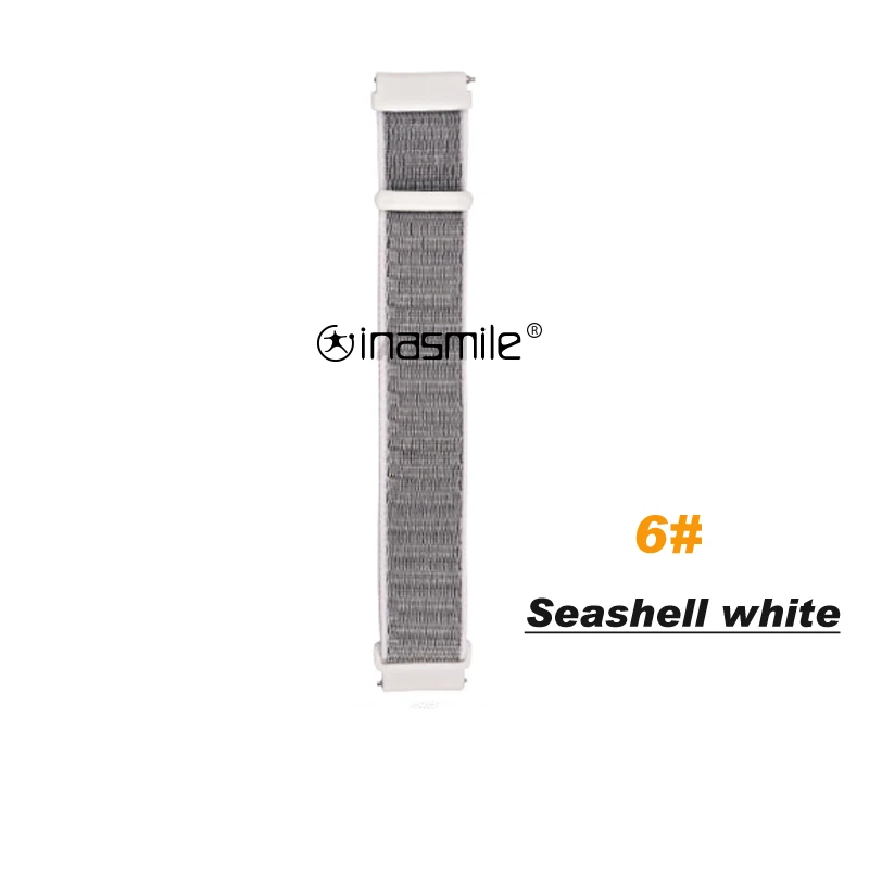 Отличный браслет на лямках для Xiaomi Amazfit Bip Sport Band correa для huawei Watch GT Honor Magic Huami Amazfit Pace Stratos 2 - Цвет: 6.seashell white