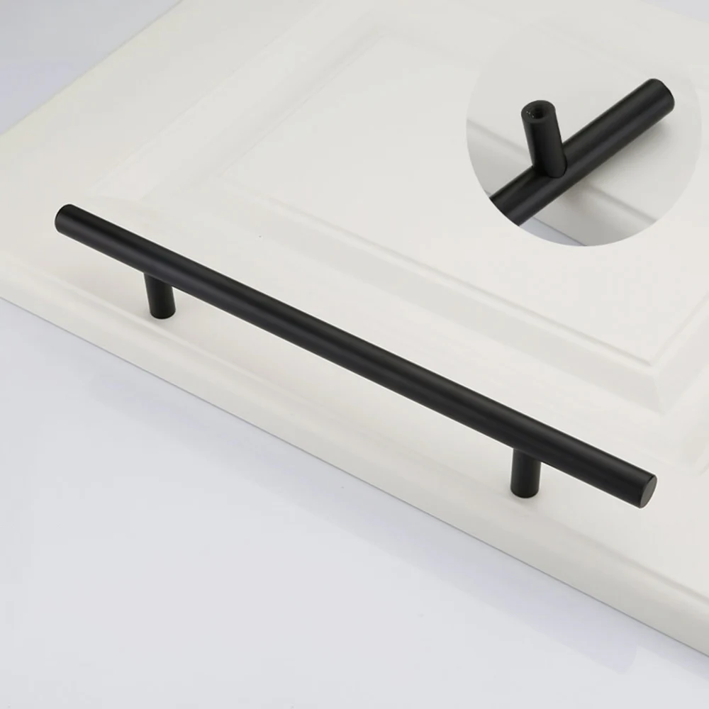 

European Minimalist Black Cabinet Hardware Handle Pull Cabinet Drawer T-Bar Cabinet & Furniture Pull Cabinet Pull Handle