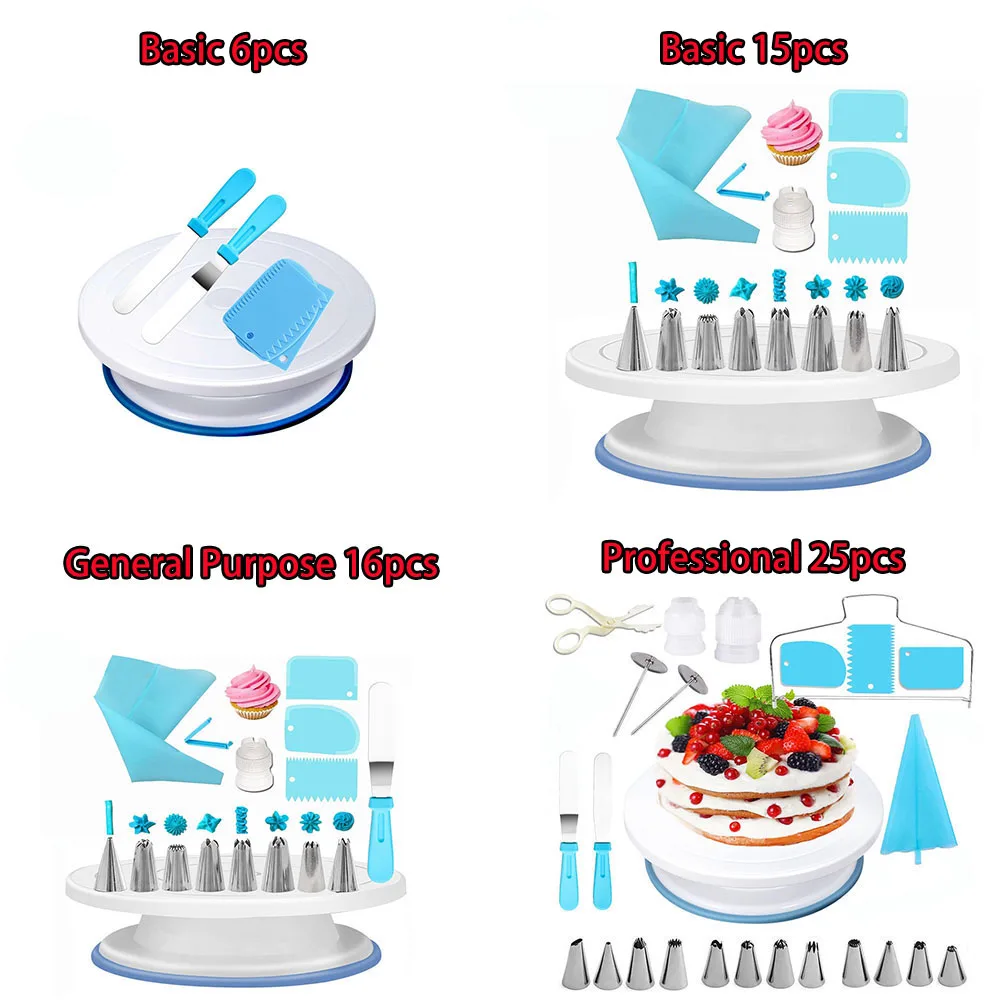 Professional Pastry Turntable Kit Set Rotating Base Dish Plate Stand Rotary Cake Sweet Tool Accessories Cake Decorating Supplies cake turntable baking supplies cake tools cake decorating kit rotating bearing turntable