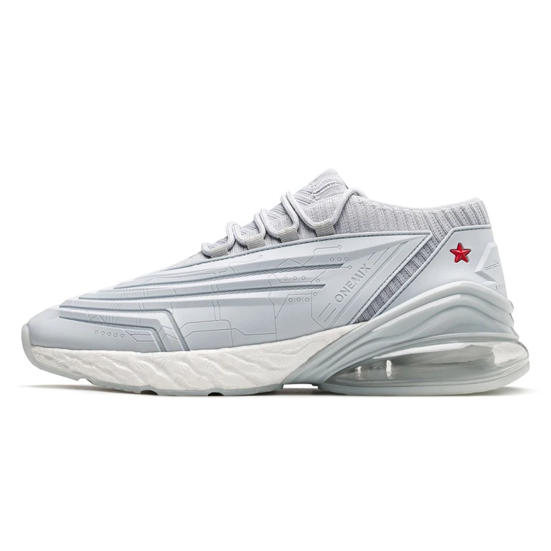 Silver Gray ONEMIX кроссовки мужские кроссовки 47 технология Стиль кожа амортизация легкие Модные женские спортивные беговые кроссовки Max - Цвет: Silver Gray