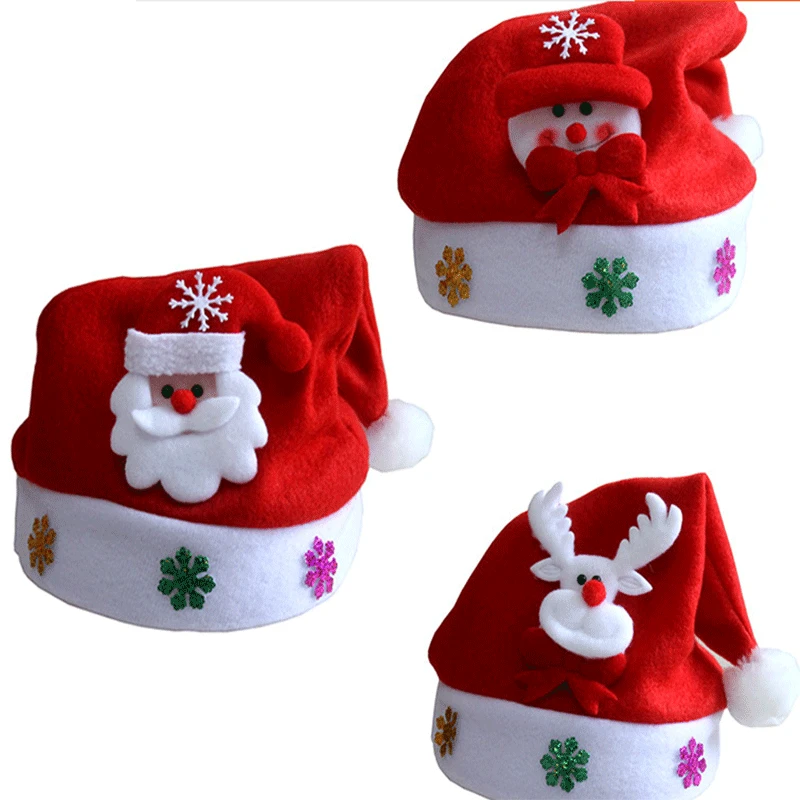 2019 рождественские шапки с Санта-Клаусом, Рождественская хлопковая шапка, рождественский подарок, Рождественское украшение для дома, новый