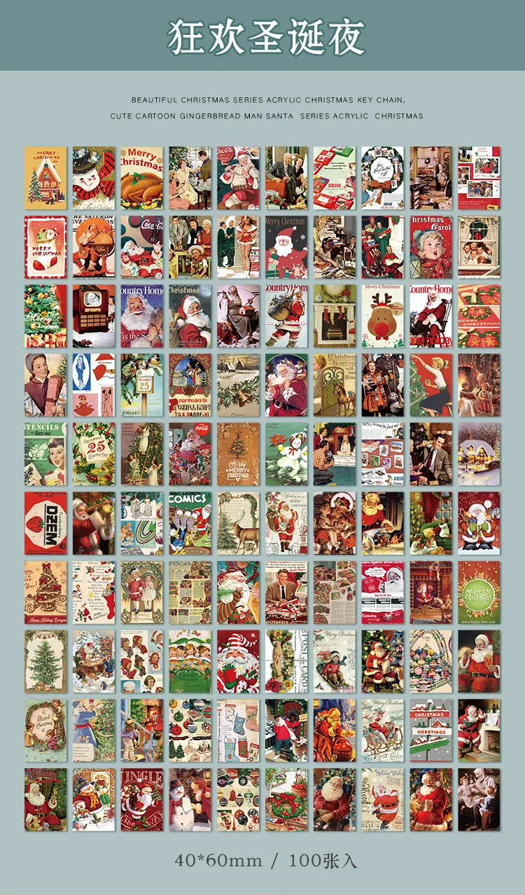 100sheets/lot Memo Pads Material Paper Christmas handwriting small book Junk Journal Scrapbooking Background Decoration