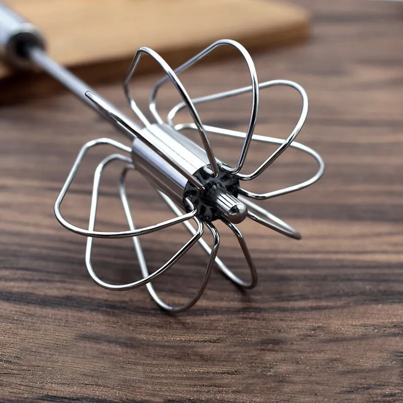 Semi-automatic mixer stainless steel whisk Hand manual Self Turning milk Frother Foamer Egg Beater Tools kitchen Cooking gadgets