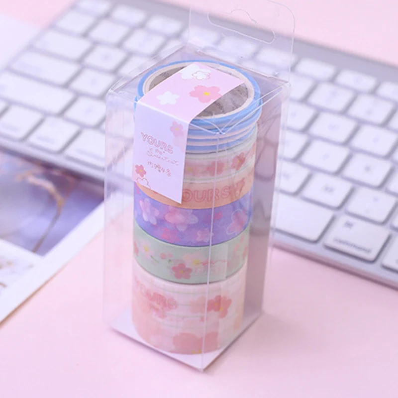 9 шт. Милая вишневая васи лента Kawaii клейкая лента цветок маскирующая лента для детей Скрапбукинг DIY фото принадлежности для альбома канцелярские принадлежности