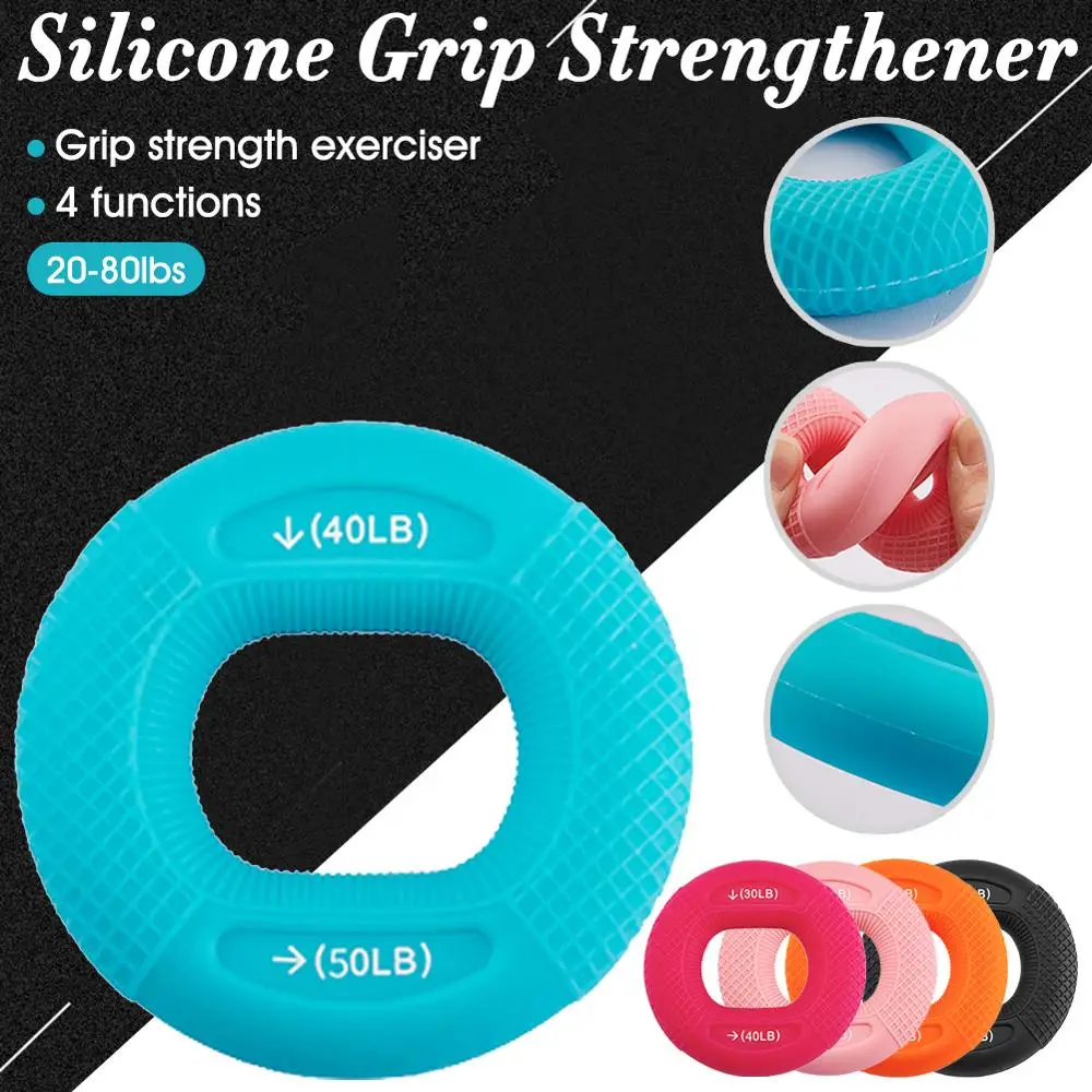 

20-80LB Silicone Adjustable Hand Grip Gripping Ring Finger Forearm Trainer Carpal Expander Muscle Workout Exercise Gym Fitness