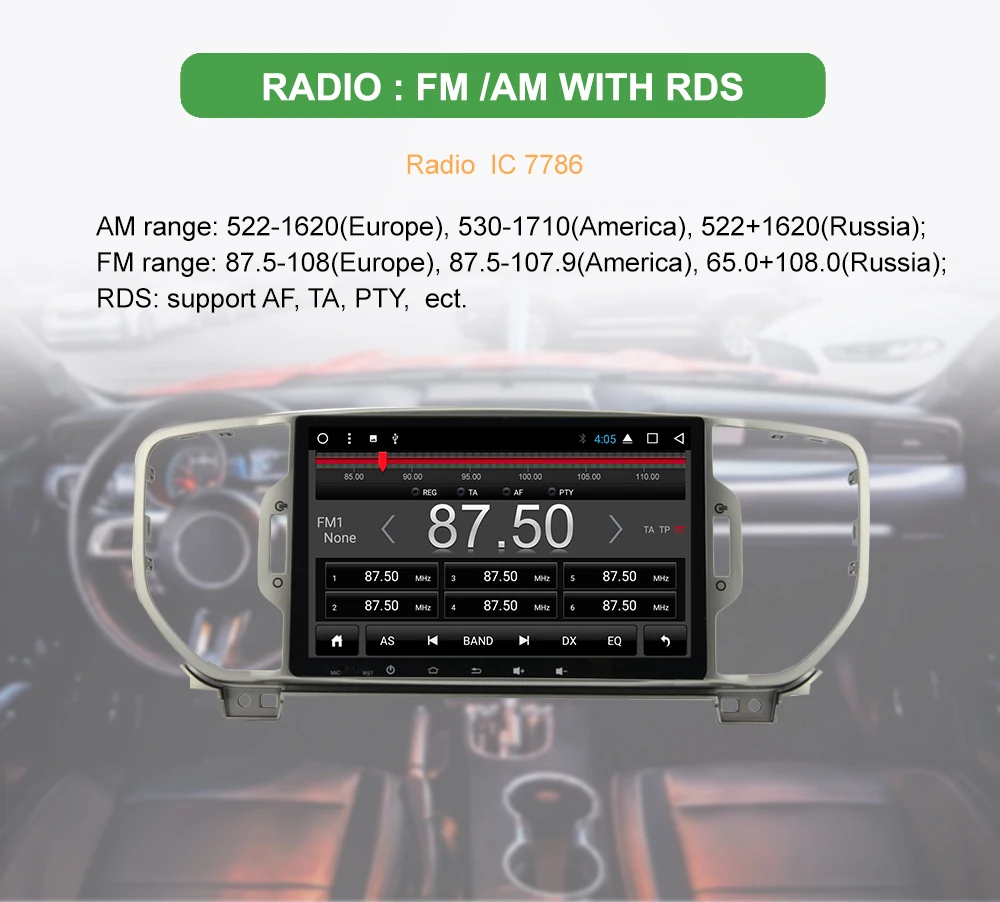 Sale 9" 2Din Full Touch Android 8.1 RAM2G+ROM32GB 1024*600 GPS Wifi Radio Audio Car Player universal For Kia Sportage R 2016 (NO DVD) 2
