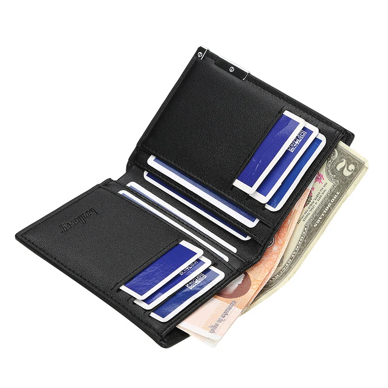 Men Women Leather Wallet Firefighter Control Cover Billfold Slim Credit Card/ID Holders Inserts Money Bag Male Short Purses