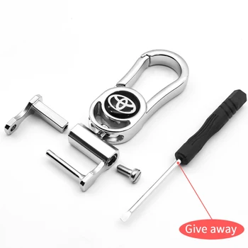 

FIT Toyota- Highlander Alphard Aygo Vellfire 86 YARiS Car metal keychain 360°rotating car logo key shell with anti-lost design