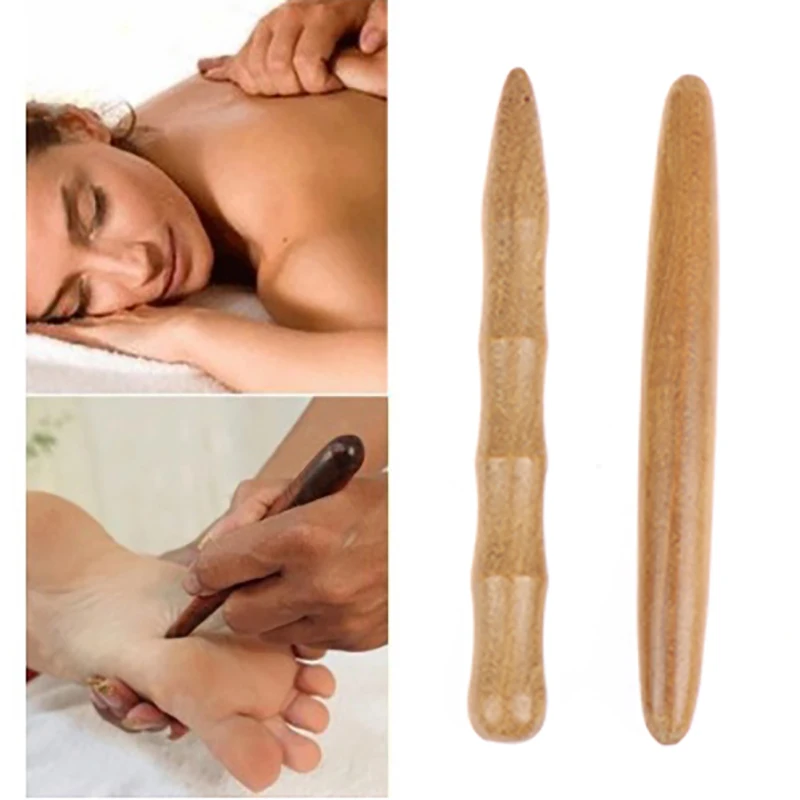 1pcs Finger Back Massage Fragrant Wood Spa Acupressure Point Meridians Scraping Stick Mini Finger Body Massager 3Styles