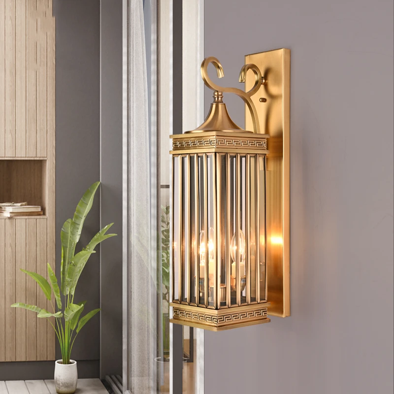 Светодиодный настенный светильник из меди для улицы настенное бра крыльца