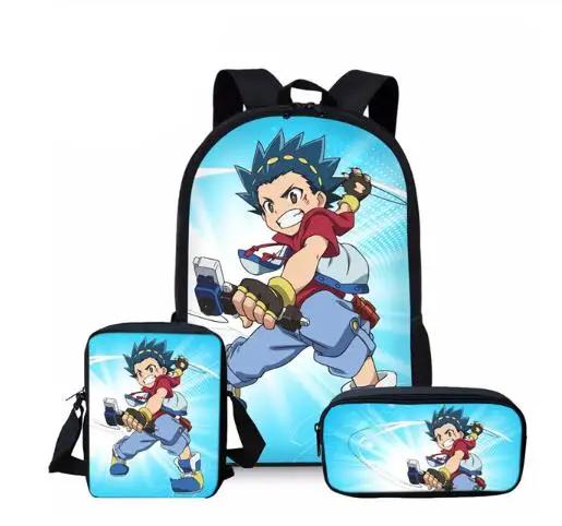 Мода: Beyblade Burst игра 3 шт. набор рюкзаков 3D аниме печать Студенческая школьная сумка, рюкзак Школьная Сумка подростковая Softback Mochilas - Цвет: as picture