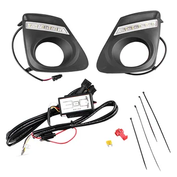 

Car Front 6pcs LED Waterproof DRL Daytime Driving Running Light Set White Fog Lamp For Toyota Corolla 2010 2011 2012 2013