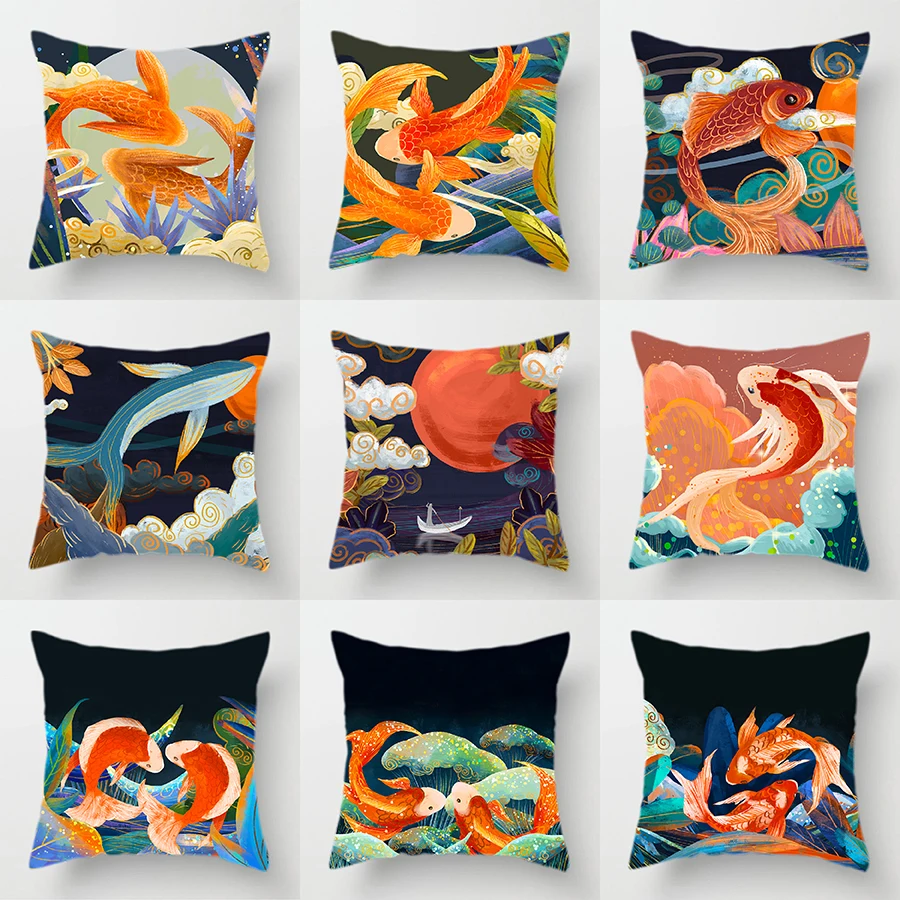 Новые китайские геометрические декоративные наволочки из полиэстера для дивана