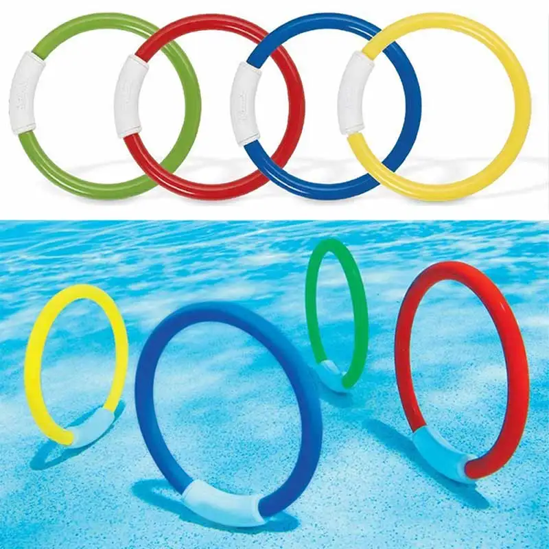 

4pcs/set Diving Rings Swimming Pool Underwater Diving Ring for Children Kids Summer Beach Water Play Toys Pool Accessory