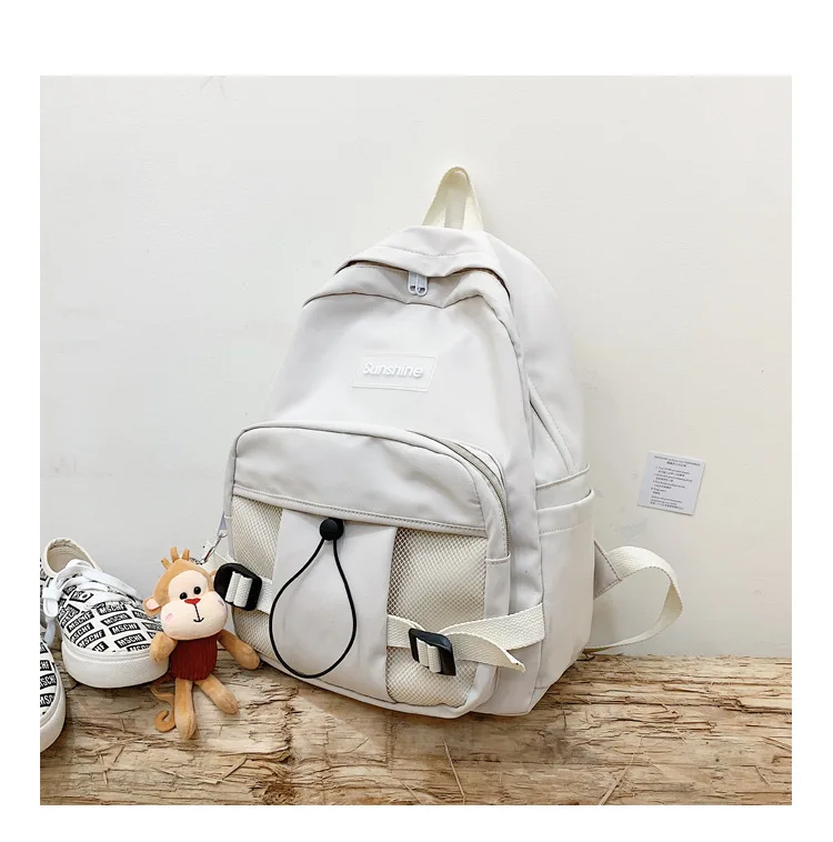 Stylish Backpacks luxury Backpack Women Large Capacity Solid Color Oxford Waterproof School Bag Travel Doll Pendant Rucksack Bagpack for Teenage Girls cool everyday backpacks