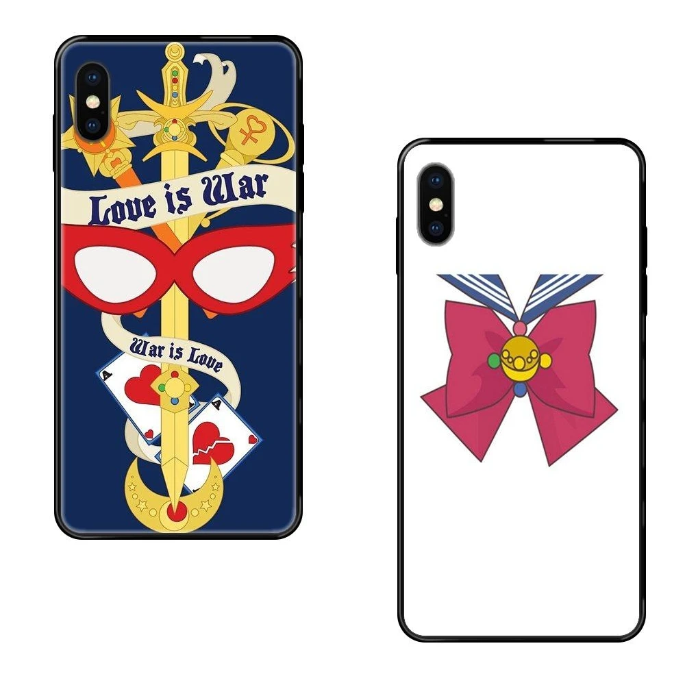 Cute Sailor Moon Bow And Collar Flexibles For Huawei P8 P9 P10 P20 P30 P40 P Smart Lite Plus Pro 2017 2019 Black Soft TPU | Мобильные