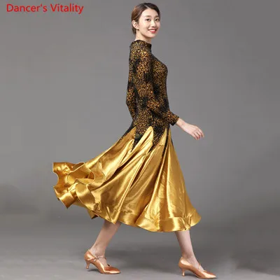 Only Dress as Photo Новые женские платья для бальных танцев с большим подолом, современный вальс, национальный стандарт, танцевальный костюм с поездом - Цвет: Only Dress as Photo