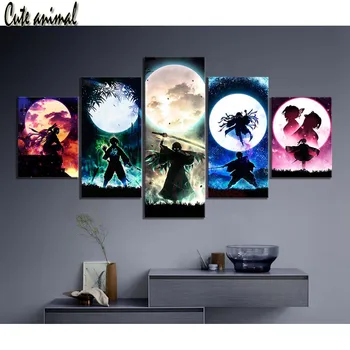 

5 Pieces Diamond Embroidery Japanese animation character Picture By RhinestonesDiamond Painting Full Square Drill Diamond Mosaic