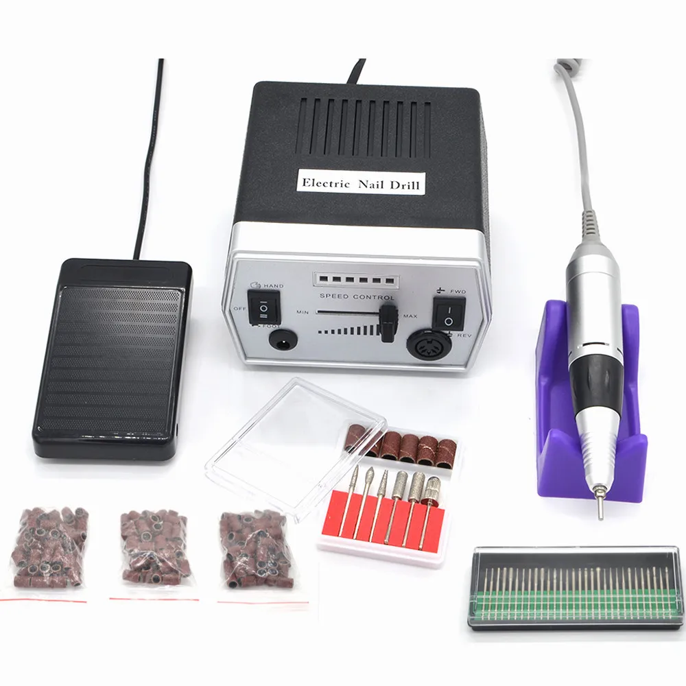 New Nail Drill Manicure Set 30000 RPM Electric Nail Drill Machine Drills Accessory Speed Control Pedicure Manicure Machine Tool - Цвет: Black30150