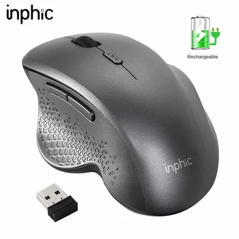 

Wireless Mouse Computer Mouse 6 Buttons Optical Mause Ergonomic Mice USB Rechargeable Mouse for Macbook PC Laptop