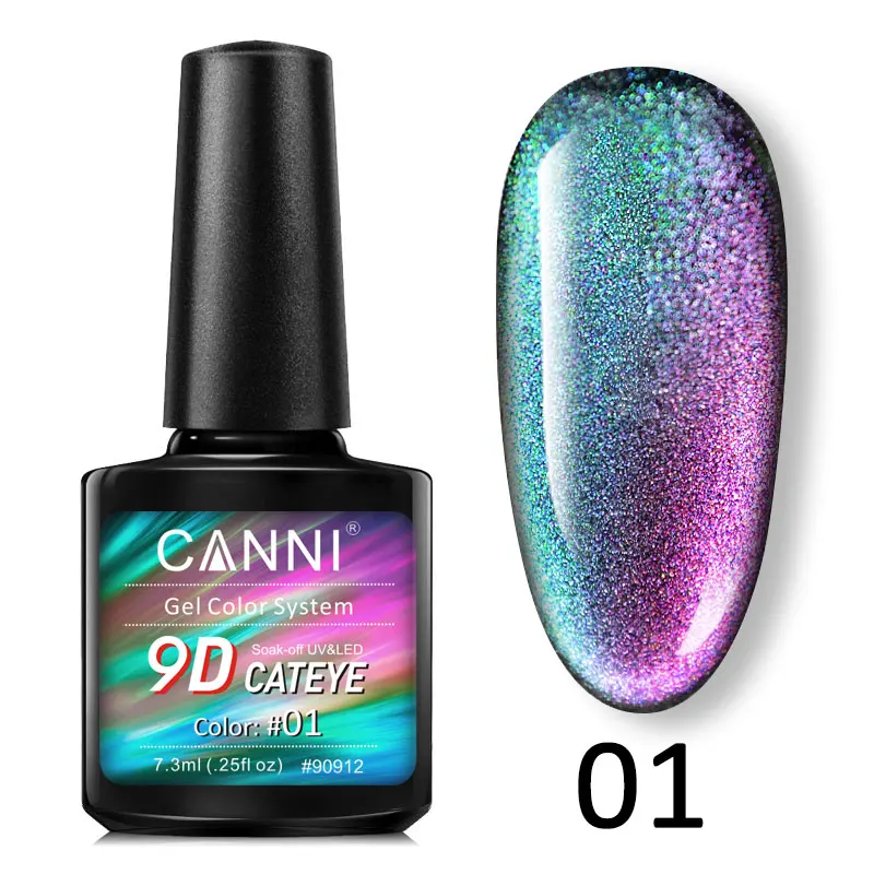 01 CANNI 9D Galaxy кошачий глаз Магнитный Гель-лак 7,3 мл 3D дизайн ногтей маникюр замачиваемый эмаль УФ-гель для ногтей лак - Цвет: 01