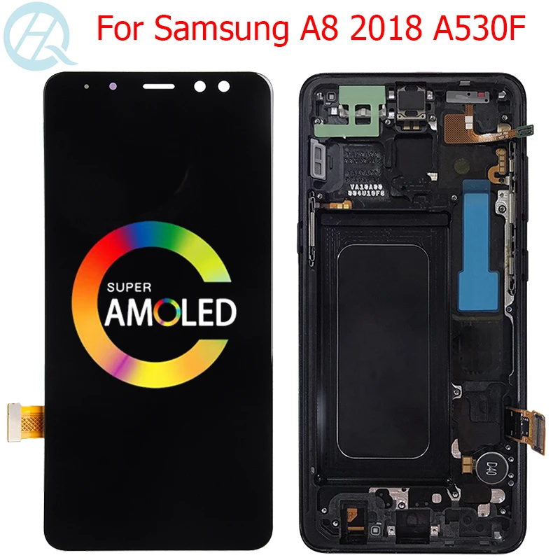 Дисплейный модуль AMOLED A530F для Samsung Galaxy A8 2018 ЖК-дисплей с рамкой 5 6 дюйма SM-A530F