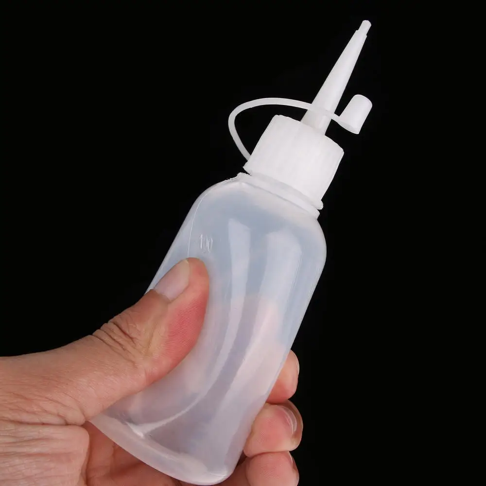 5pcs/Set 100ml Plastic Clear Tip Applicator Bottle LDPE Needle-nosed Scale Squeeze Bottle Cap Crafts Art Glue Dispensing