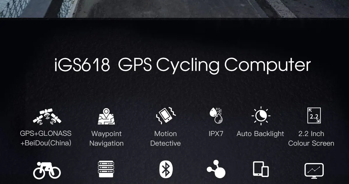 Велоспорт цветной экран компьютер gps iGS618 i gps порт трекер велосипед навигация Спидометр IPX7