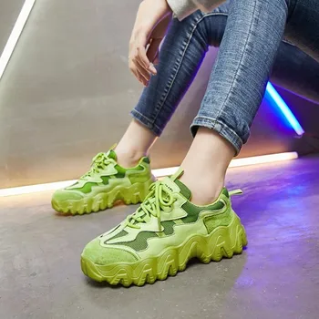 

Women Shoes Women Spring New wild student Korean Sports Shoes Thick Bottom Women Running Shoes feminino E15-75