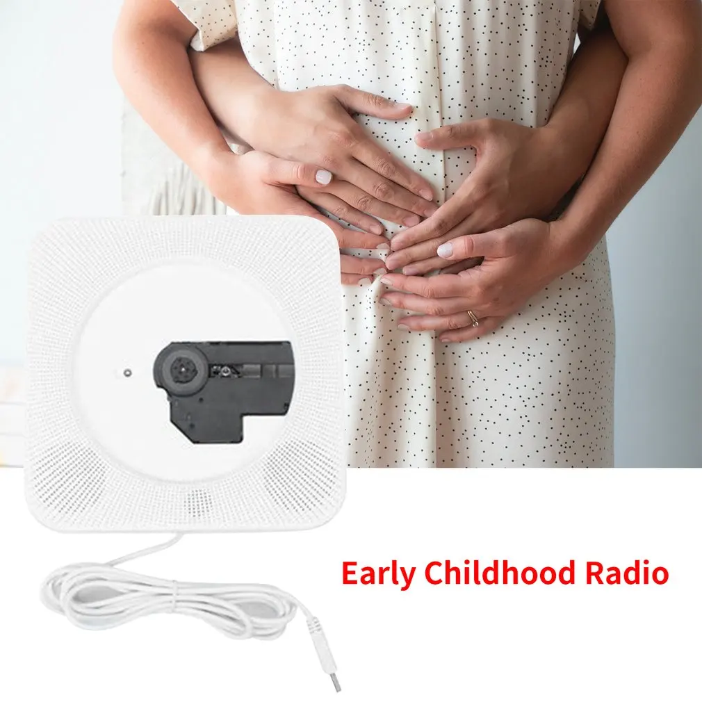 Cd Player Wall Mounted Music Players With Remote Control 3.5Mm Headphone Jack Usb Adapter Support Fm Radio Mp3