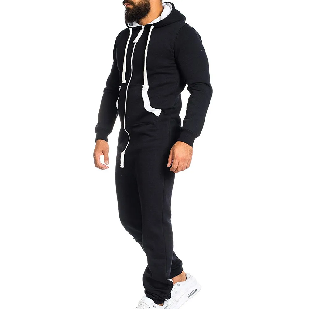 Мужской комбинезон, все в одном, для фитнеса, бега, для мужчин, t Non Footed Pajama Playsuit, блузка с капюшоном, Повседневная зимняя теплая Пижама# S