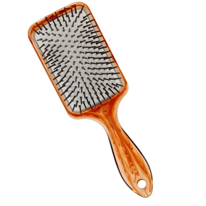 Hand Made Amber Air Cushion Hairstyling Paddle Brush Salon Detangler Brush Comb Spa Hair Massage Brush for Long Hair Anti-Static