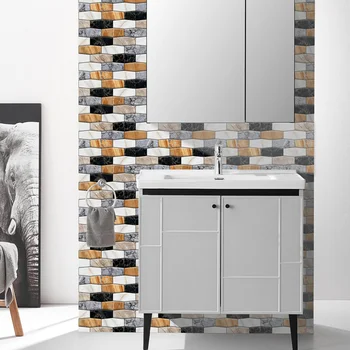 3D Wall Sticker Marble Brick Peel and Self Adhesive Wall paper 30cm30cm Waterproof DIY Kitchen Bathroom Wall Stick Tiles Panel